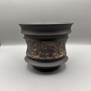 6 Zoll B * 5 Zoll H / Hochwertige handgefertigte Keramikkeramik / Sukkulententopf / Handgemachter Topf / Caudex-Topf / Keramiktopf / Pflanzentopf / Schwarzer Topf