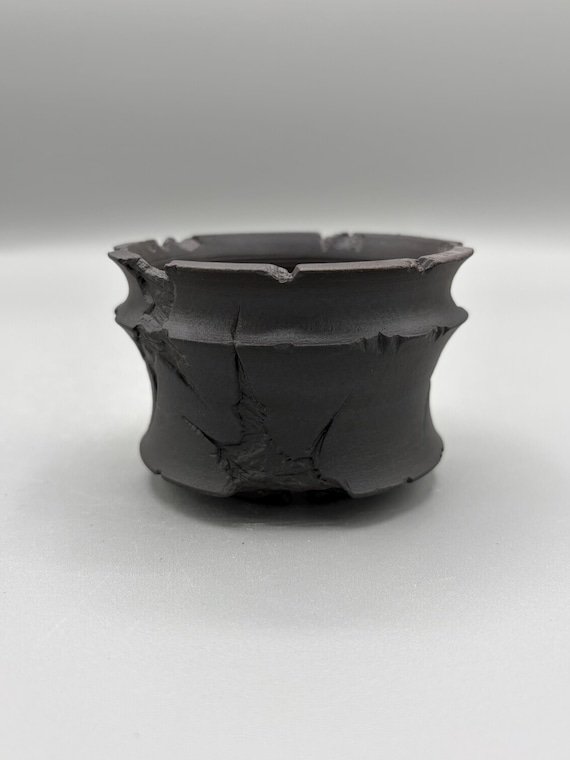 3 inch W* 2 inch H/ Matte Black Glaze/ High Quality Handmade Ceramic Planter/ Obsidian Rift Series/ Succulent Pottery/ Caudex Planter