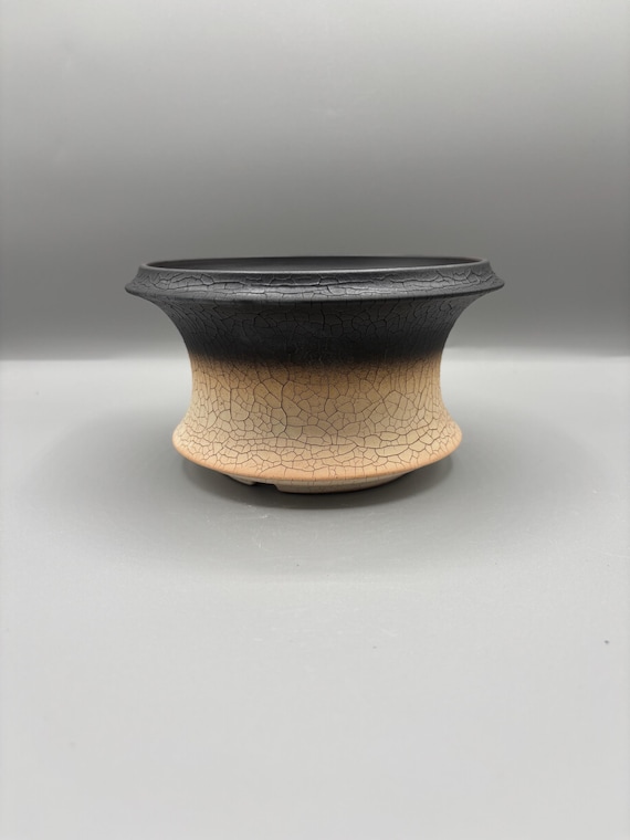 6 inch W* 3.5 inch H/ High quality handmade ceramic pottery/Succulent Pot/Handmade Pot/Caudex Pot/Ceramic Pot/Planter/Black Pot/Cactus Pot