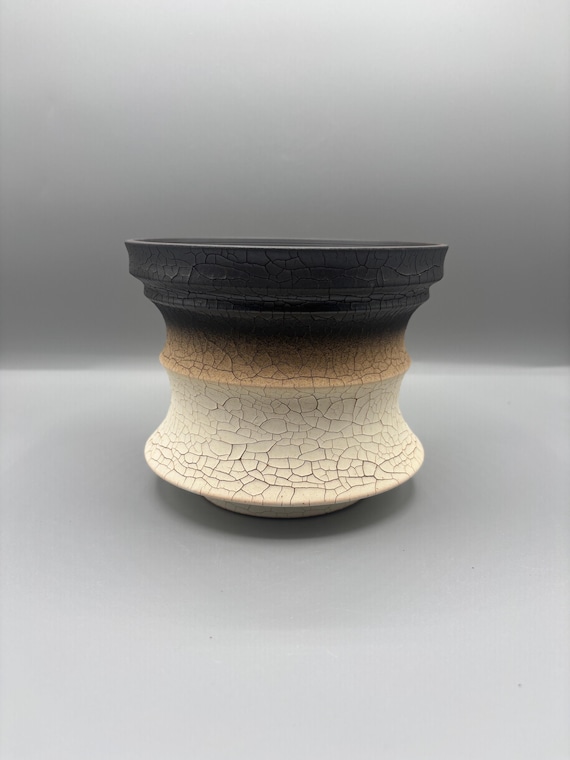 6 inch W* 4.75 inch H/ High quality handmade ceramic pottery/Succulent Pot/Handmade Pot/Caudex Pot/Ceramic Pot/Planters/Black Pots/Cactus