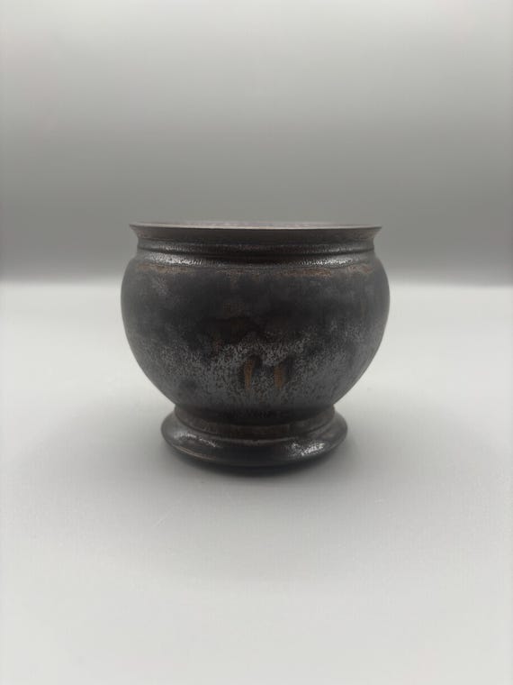 3.75 inch W* 3.25 inch H/ High quality handmade ceramic pottery/Succulent Pot/Handmade Pot/Caudex Pot/Ceramic Pot/Planter/Black Pot