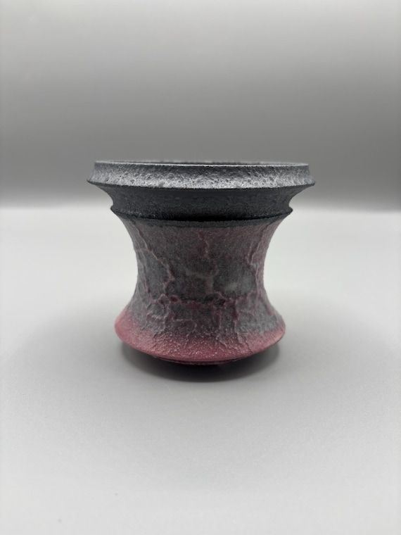 Handmade Ceramic Succulent Pot: Modern Black Planter (3.5x3.25 inch)