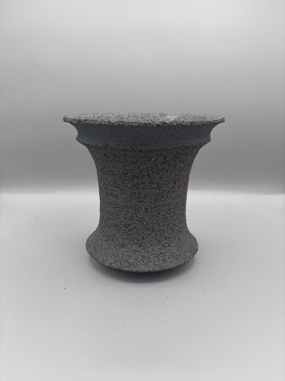 Handmade Black Ceramic Succulent Planter: Small Cactus Pot (6 inch W* 5.5 inch H)