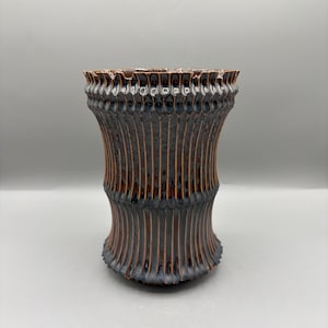 4.75 inch W* 7 inch H/ High quality handmade ceramic pottery/Succulent Pot/Handmade Pot/Caudex Pot/Ceramic Pot/Planter/Black Gold Pot