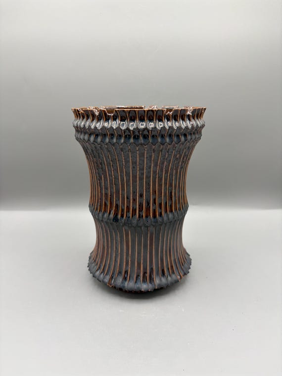 4.75 inch W* 7 inch H/ High quality handmade ceramic pottery/Succulent Pot/Handmade Pot/Caudex Pot/Ceramic Pot/Planter/Black Gold Pot