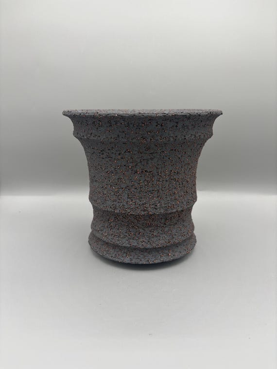 Handmade Ceramic Succulent Planter: Black Pottery Cactus Pot(6.25 inch W* 5.75 inch H)