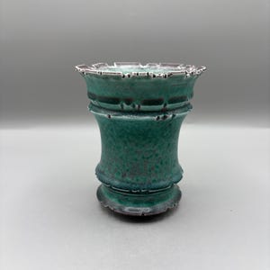 10 cm B x 11,5 cm H / Türkisnebel / Hochwertige handgefertigte Keramik / Sukkulententopf / Caudex-Topf / Keramiktopf / Topf mit blauer Glasur / Kaktustopf