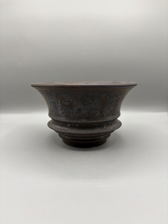 7 inch W* 4 inch H/ High quality handmade ceramic pottery/Succulent Pot/Handmade Pot/Caudex Pot/Ceramic Pot/Planter/Black Pot