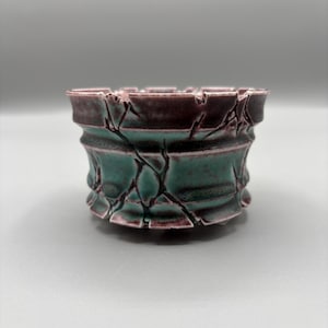 3.75 inch W* 2.5 inch H/ Turquoise Plum/High quality handmade ceramic pottery/Succulent Pot/Caudex Pot/Ceramic Pot/Blue Glaze Pot/Cactus Pot