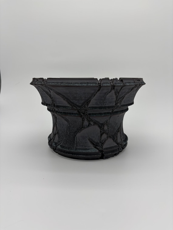 11.5 inch W* 7 inch H/ High quality handmade ceramic pottery/Succulent Pot/Handmade Pot/Caudex Pot/Ceramic Pot/Planter/Black Pot