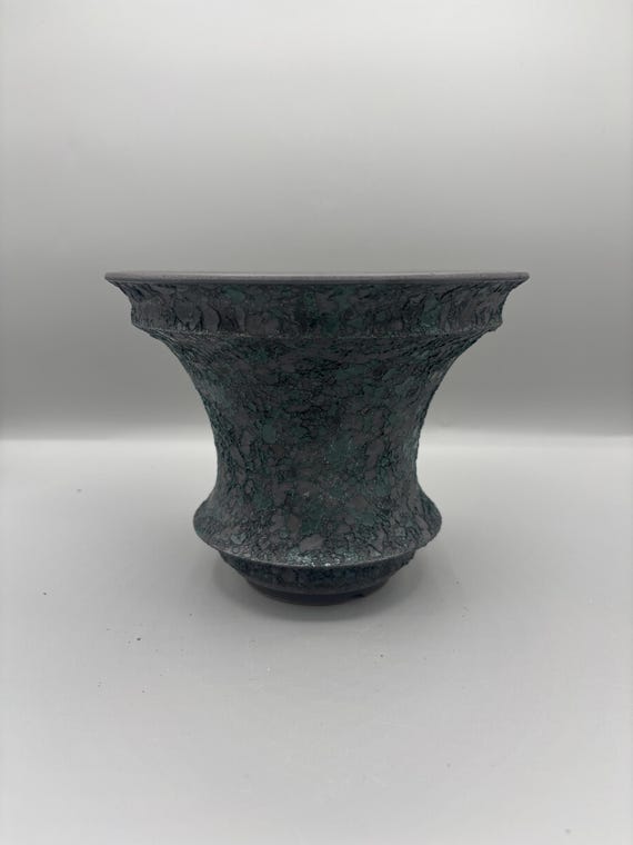 Handmade Black Ceramic Succulent Planter: Small Cactus Pot (6.5 inch W* 5 inch H)