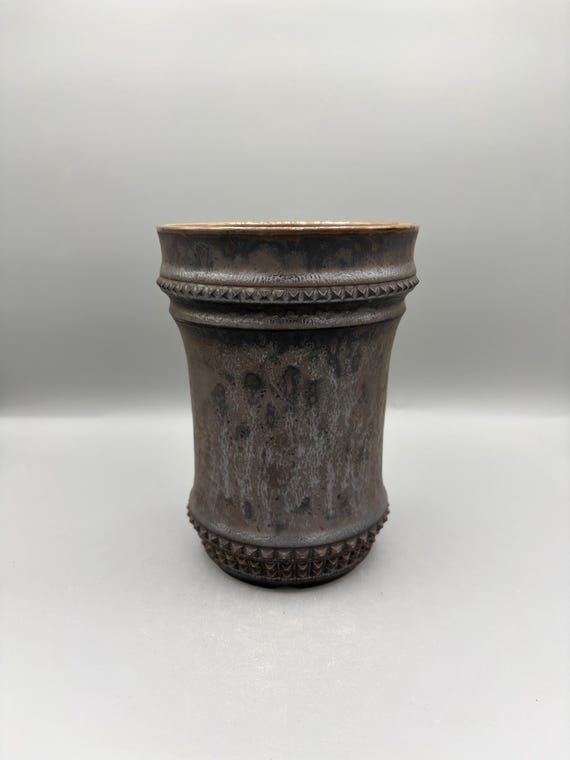 4.5 inch W* 6.5 inch H/Iron Citadel Planter/Handmade Ceramic Pot/Metallic Gunmetal Planter/Caudex Cactus Succulent Pot/ Industrial Plant Pot