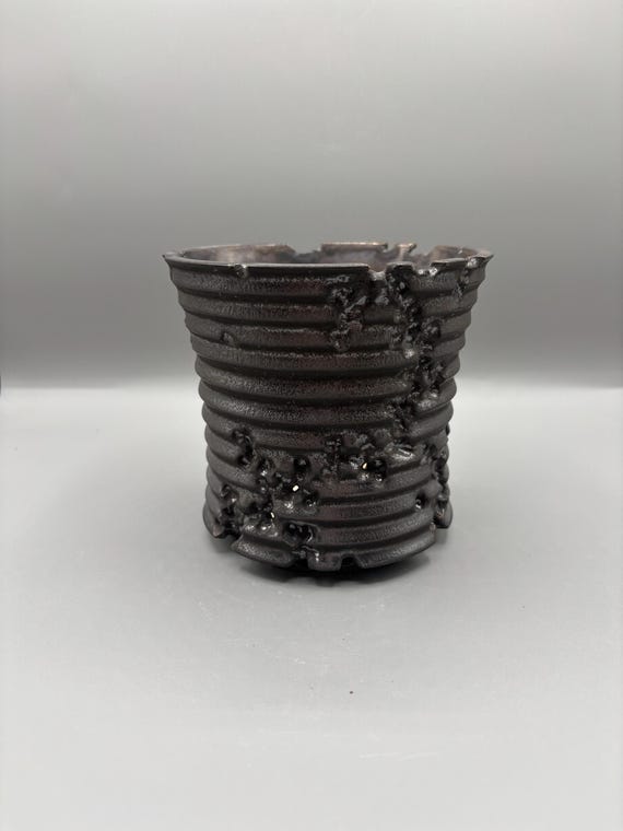 5 inch W* 4.75 inch H/ High quality handmade ceramic pottery/Succulent Pot/Handmade Pot/Caudex Pot/Ceramic Pot/Planter/Black Pot/Cactus Pot