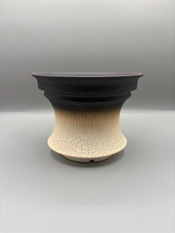 6.25 inch W* 4.75 inch H/High quality handmade ceramic pottery/Succulent Pot/Handmade Pot/Caudex Pot/Ceramic Pot/Planter/Black Pot
