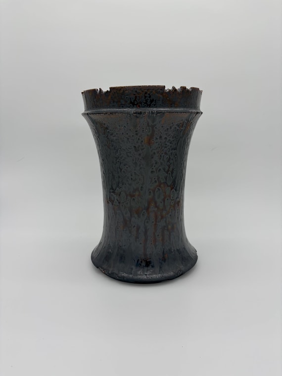 7.5 inch W* 12 inch H/ High quality handmade ceramic pottery/Succulent Pot/Handmade Pot/Caudex Pot/Ceramic Pot/Planter/Black Pot