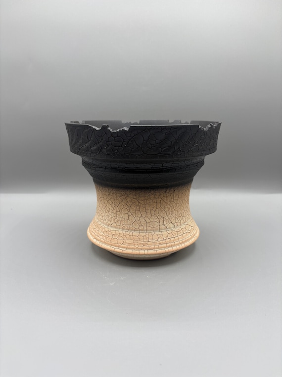 6 inch W* 5.25 inch H/ High quality handmade ceramic pottery/Succulent Pot/Handmade Pot/Caudex Pot/Ceramic Pot/Planter/Black Pot/Cactus Pot