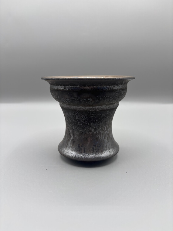 Handmade Ceramic Succulent Planter - Black Pottery Caudex Pot