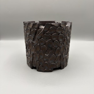 4,75 Zoll W * 4,5 Zoll H / Hochwertige handgefertigte Keramikkeramik / Sukkulententopf / Handgemachter Topf / Caudex-Topf / Keramiktopf / Pflanzentopf / Schwarzer Topf