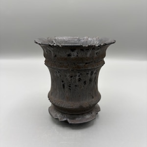 3,75 pulgadas de ancho x 4 pulgadas de alto / Maceta de cerámica hecha a mano de alta calidad / Maceta para suculentas / Maceta artesanal / Maceta de caudex / Maceta de cerámica / Jardinera / Maceta marrón