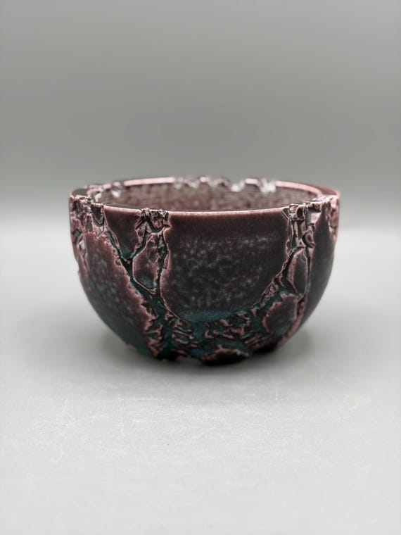 4 inch W* 2.5 inch H/ Turquoise Plum/High quality handmade ceramic pottery/Succulent Pot/Caudex Pot/Ceramic Pot/Blue Glaze Pot/Cactus Pot
