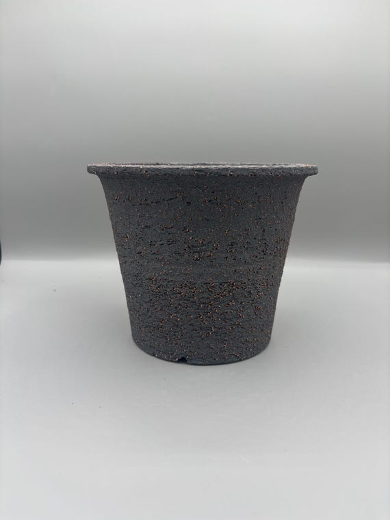 Handmade Black Ceramic Succulent Planter: Small Cactus Pot (5.5 inch W* 5 inch H)