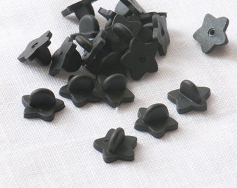 Schwarze Gummi Sternform Pin-Rücken, Emaille-Pin-Rücken, Ersatz-Pin-Rücken, sichere Rückseite für Pin, Gummistopper für Pin, Ersatz-Pin-Rücken, Blk