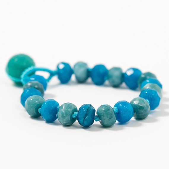 Aquamarine Jade Natural Gemstone Bracelet – Rove Jewelry Accessories and  Gifts