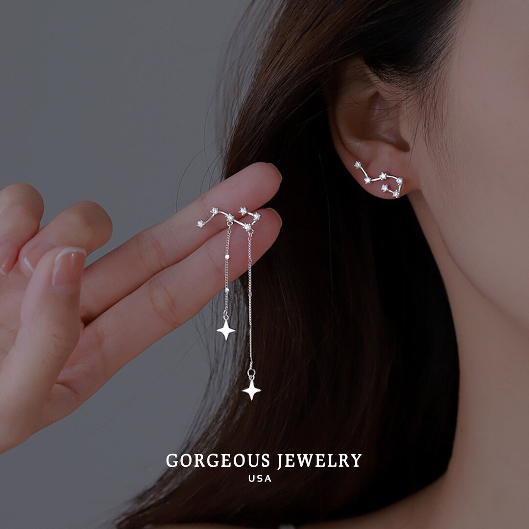 •WANDERING STAR• intarsia + mixed metal earrings main image 0