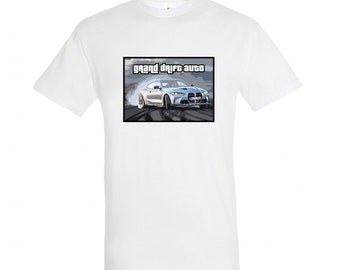 ‘Grand Drift Auto’ T-shirt with BMW M4 in competition