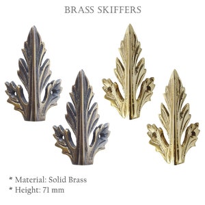 69mm SET of Solid Brass Corner Protector Brass Skiffer, Vintage Corner Guards Skirting Protectors Living Accessories Hardware Acanthus Leaf