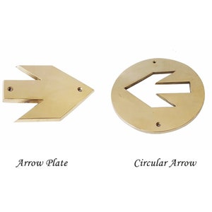 Solid Brass Left Right Arrow Direction Sign, Office Hospital Direction Door Symbol Wall Decor