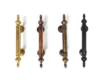 Maniglia per porta in ottone massiccio vintage da 7,8", maniglia per porta d'ingresso antica in stile minareto, maniglia per porta, maniglia per mobiletto da 20 cm