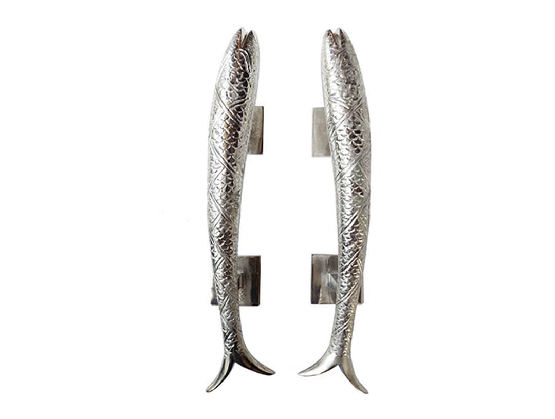 11.8 Pair of Solid Brass LARGE Fish Door Handle Pull Etsy