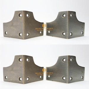 1.96&quot; - (4 pcs) Solid Brass Decorative Corner Plate Protector / Classic Western Table Box Cabinet Trunk Decorative Angle Corner Guards 50mm