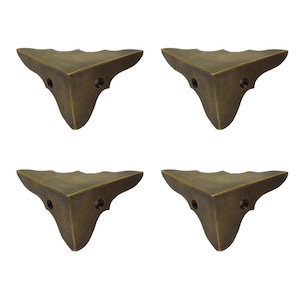 Set van 4 vintage 3D-hoekbeschermers voor zaagkisten, massief messing decoratieve hoekbeschermers, kastbeslag voor planken, hoekbeschermer voor kasten