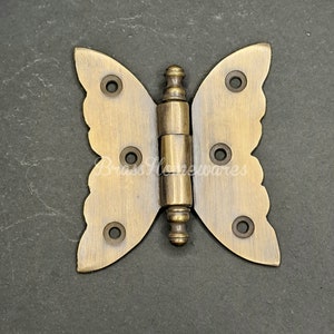 2.7&quot; Set Of Vintage BUTTERFLY Hinge / SOLID BRASS Kitchen Set Cabinet Door Window Hinges