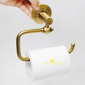 Porta carta igienica in ottone massiccio vintage, design minimalista / porta asciugamani, gancio per bagno in ottone, maniglia per sanitari
