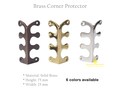 2.9" SET of Solid Brass Corner Protector Brass Skiffers, Vintage Fern Corner Guards, Living Accessories Skirting Protectors Hardware
