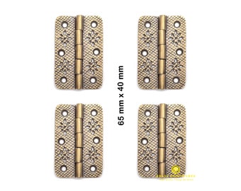 Juego de bisagras vintage de 6,35 cm con diseño de girasol, de latón macizo, para puertas y ventanas de armarios de cocina, 65 mm