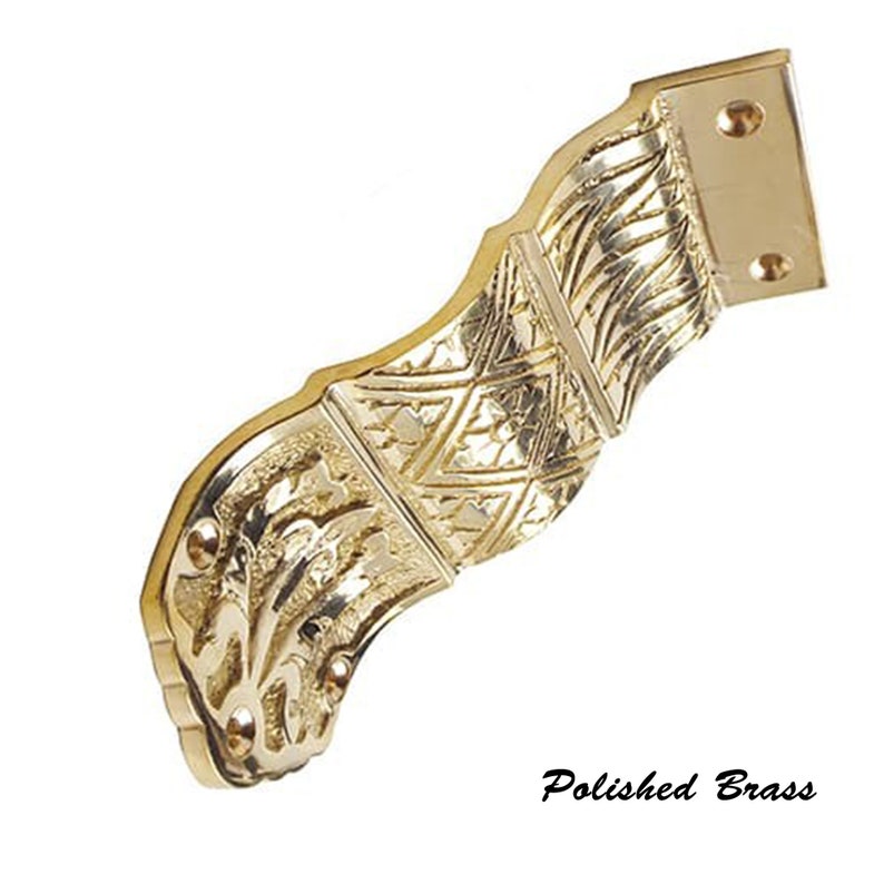 3.7 Vintage Solid Brass Stair Handrail Brackets Ornate Victorian Stair Rail Support Stair Parts