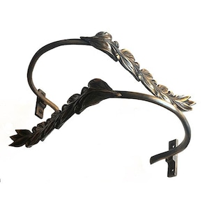 Vintage Laurel Leaf Curtain Tie Back Solid Brass Hooks Hanger, Vintage Curtain Tieback, Curtain Holdback, Curtain Holder