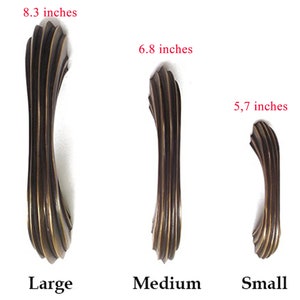 4.9&quot;/6.8&quot; (2pcs) Vintage Brass Drawer Pull Vintage Art Deco Waterfall Dresser Ribbed Shell Cabinet Kitchen Bathroom Knob Pulls Hardware
