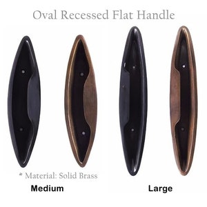 Vintage Solid Brass Oval Flat Sliding Door Flush Pull Pocket Door Hardware Recessed Slider Door Handle Knob Pulls