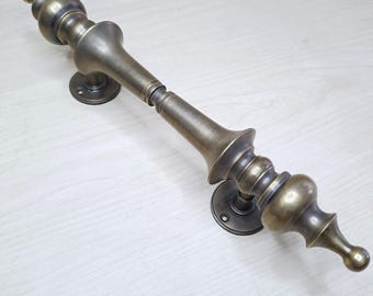 Tirador de puerta de entrada de latón vintage de 11,8" / Tirador de puerta de latón con minarete antiguo de 30 cm / Tirador de latón