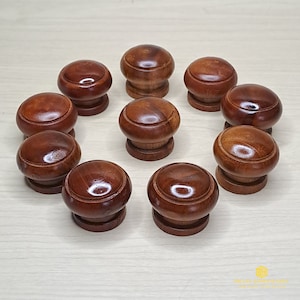 35 mm (15 pcs) Teak wood Knob Drawer Pulls, Wooden Knob Drawer Handles, Locker Cupboard Kitchen Bathroom Drawer Pulls Jepara Furniture
