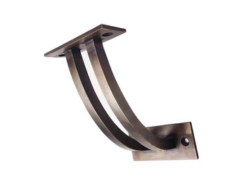 3.5" Vintage Solid Brass Stair Handrail Brackets - Double Curve Stair Rail Support - Stair Parts Hardware Wall Accessories 9cm