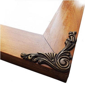 3.1&quot; (4pcs) Solid Brass Decorative Corner Plate Protector / French Scroll Design Cabinet Picture Frame Drawer Decorative Angle Corner Frames