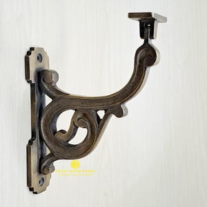6.6&quot; Vintage Solid Brass Stair Handrail Brackets Antique Brass Classic Victorian Design Brass Stair Rail Support Stair Parts Hardware