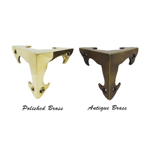 50 mm (4 stuks) vintage 3D-verankeringsdoos hoekbeschermer, massief messing decoratieve hoekbeschermers, kastbeslag plank, hoekbeschermer kast
