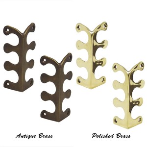 2.9" SET of Solid Brass Corner Protector Brass Skiffer, Vintage Fern Box Decorative Corner Guards,  Hardware Antique Brass